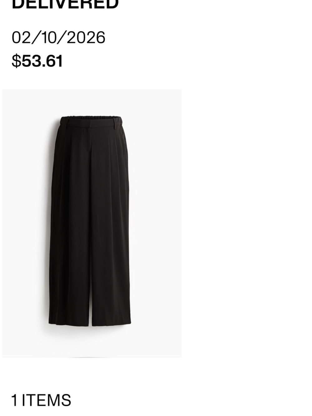 H&M Black Wide-Leg Pull-On Pants
